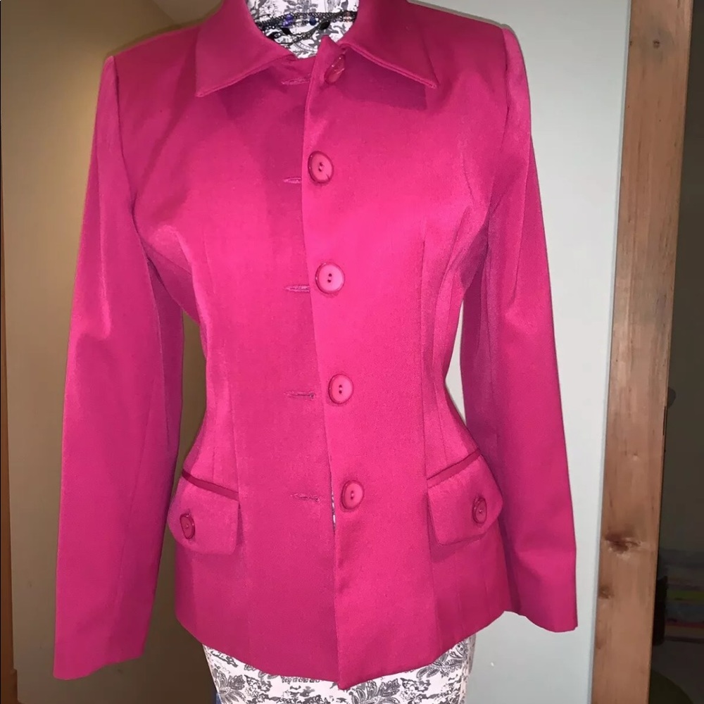 Vintage HOT PINK Paris Vertigo SKIRT SUIT US8